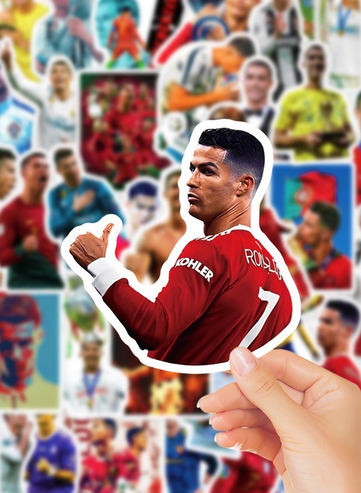 KHAJUL 50-Piece Ronaldo Stickers Vinyl Waterproof for Fans, Durable & Vibrant - Image 3