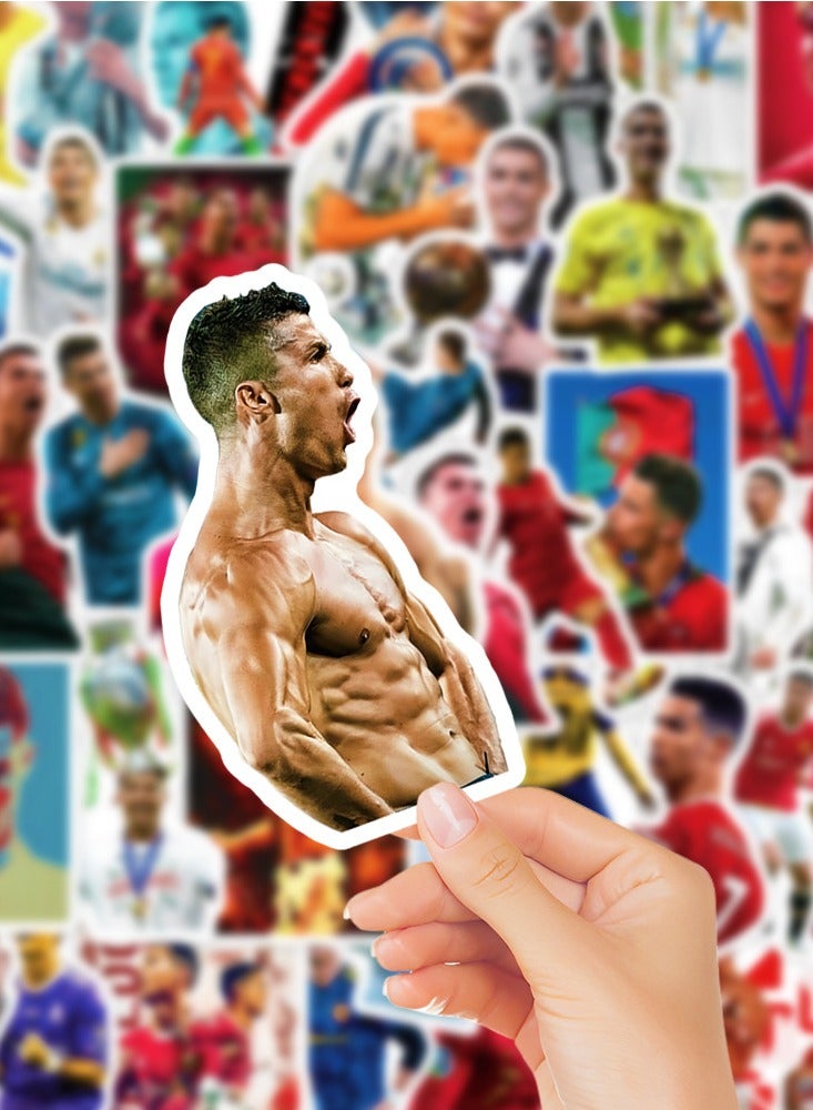 KHAJUL 50-Piece Ronaldo Stickers Vinyl Waterproof for Fans, Durable & Vibrant - Image 4