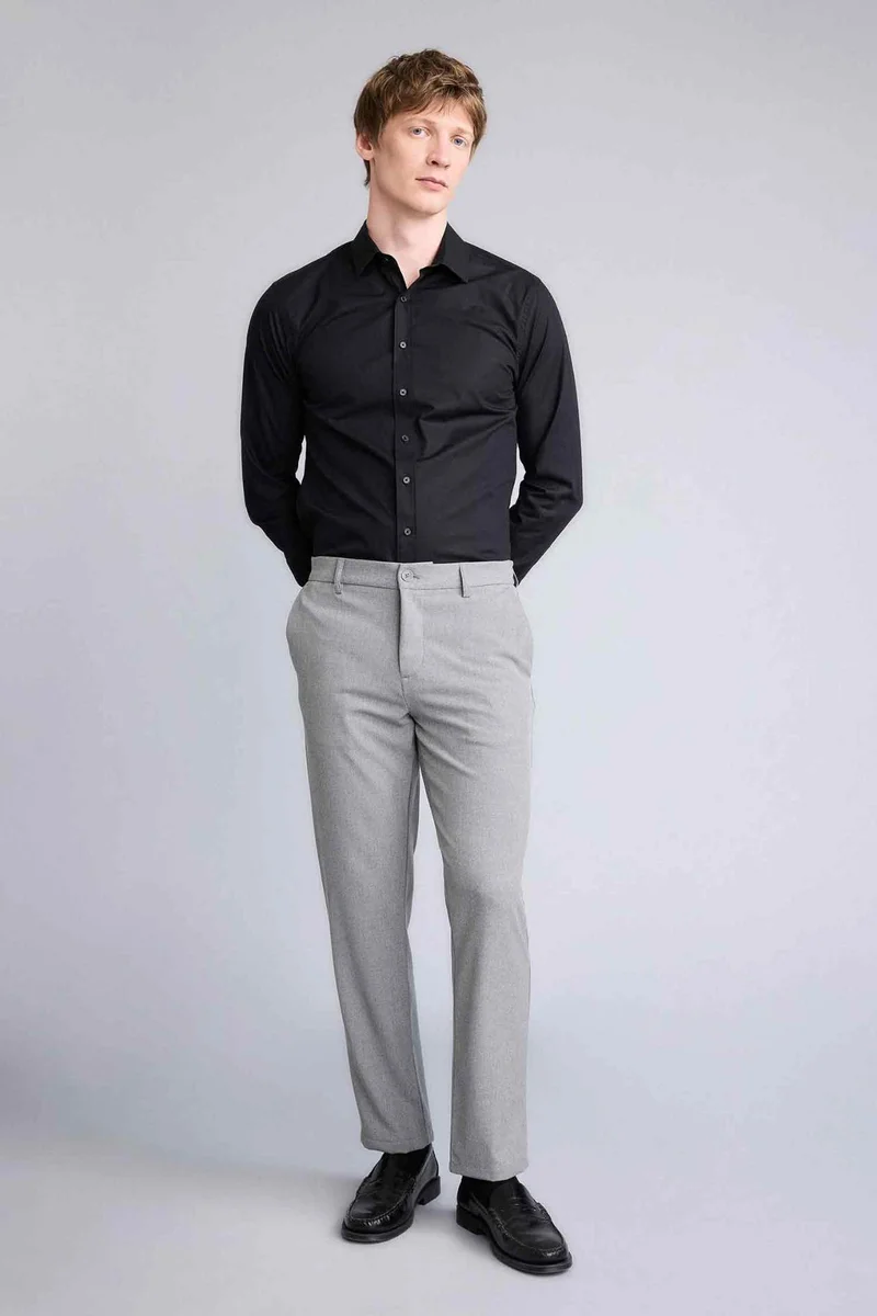 Defacto  Tailored Fit Straight Leg Trousers for Men | Best Price UAE