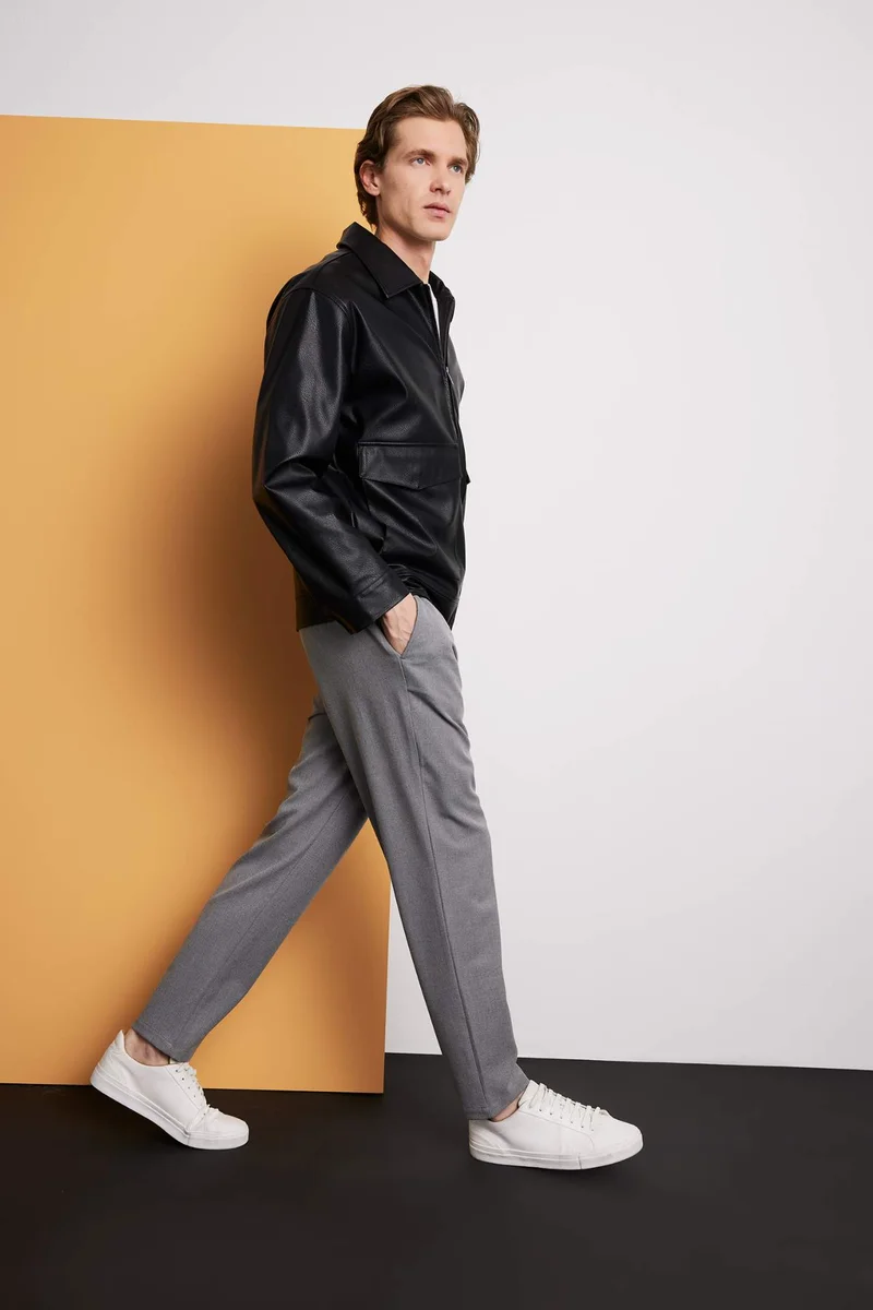 Defacto  Tailored Fit Straight Leg Trousers for Men | Best Price UAE