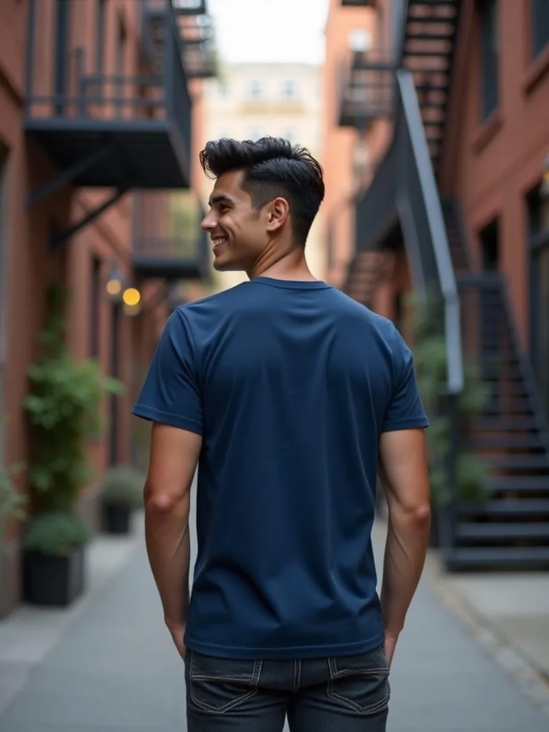 NOBERO  Navy Cotton Graphic T-Shirt for Men for Men | Best Price UAE