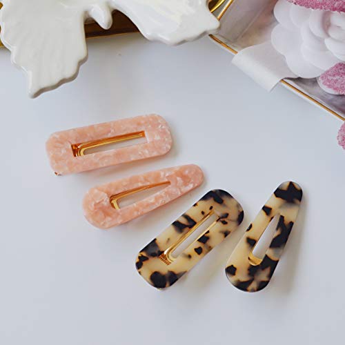 Shapes Studio Resin Tortoise Leopard Print Hair Clips and Barrettes - 4 Pack (Women's Accessories) - Image 3