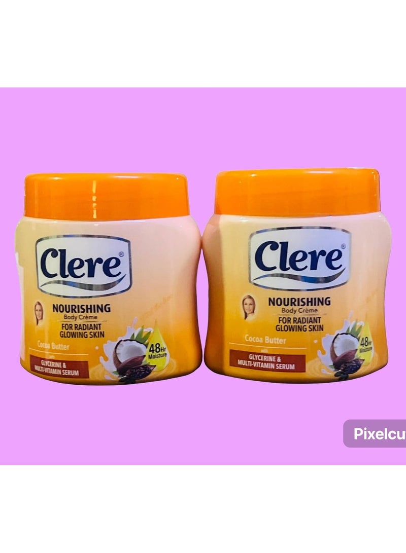 CLERE Clear Cocoa Butter Body Cream – Deep Moisturizing & Nourishing Formula | 500ml 500ml - Image 1