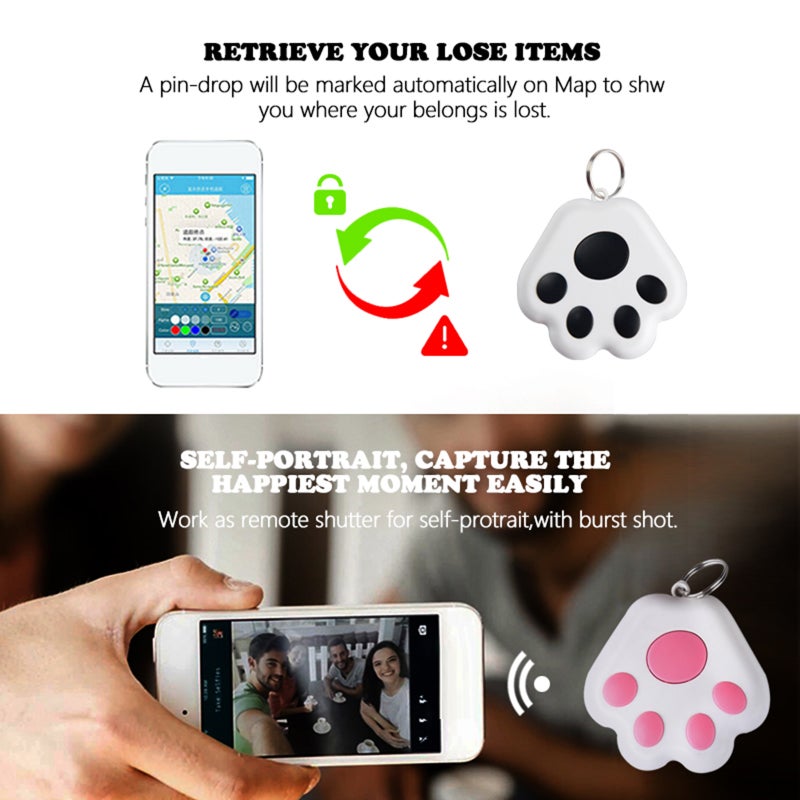 Smart GPS Tracker Finder BT Locator Anti Lost Alarm Sensor Selfie Shutter Voice Recording for Key Wallet Car Kids Pets Dog - Image 5