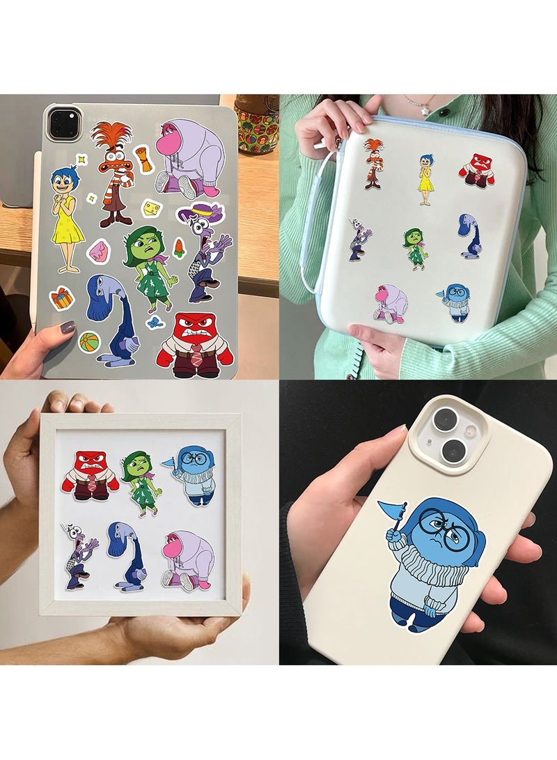 إنسايد أوت 8 أوراق/مجموعة ملصقات من الداخل للخارج مقاومة للماء، ملصقات أحجية اصنع وجهًا بنفسك للأطفال - Image 4