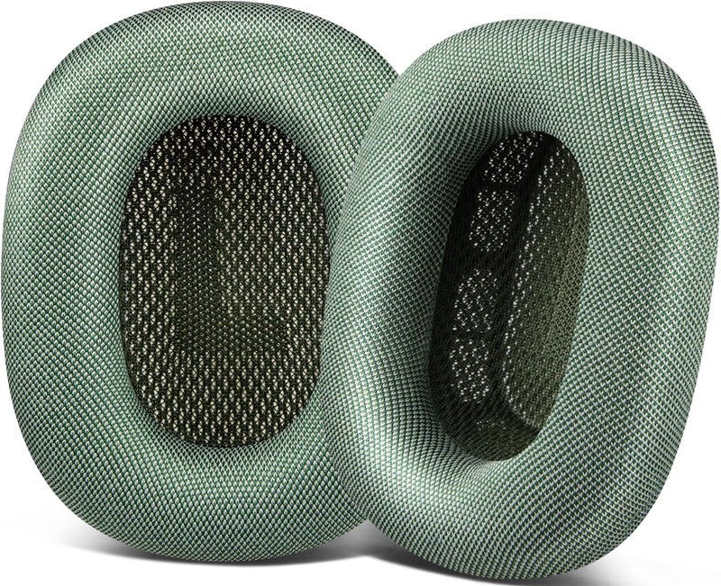 SOPROM Upgraded Ear Pads for AirPods Max 1 & 2 Over-Ear Headphones, Upgraded Earpads Replacement Cushions with Durable Mesh Fabric, Noise Isolation and Stronger Magnet - Green - Image 1