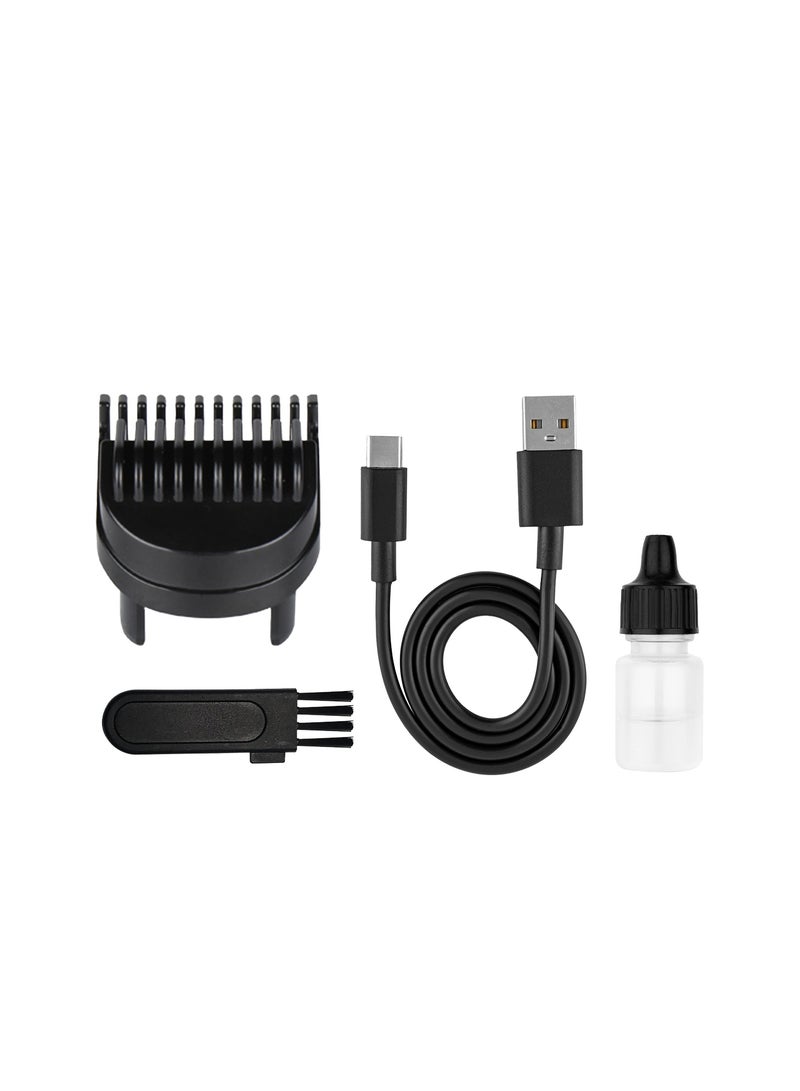 porodo Lifestyle Kron Hair Trimmer / Cordless USB-C Hair Clipper / Adjustable 1-10mm Comb / Travel Lock Design - Black - Image 4