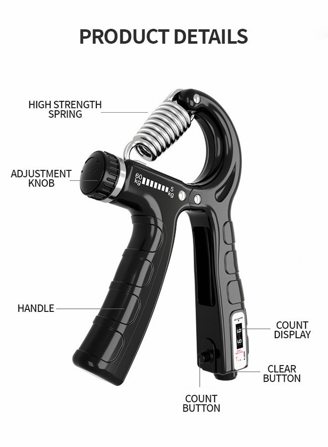 GROIC Hand Grip Strengthener 2 Pack, Grip Strength Trainer, Finger Forearm Exerciser with Counter, Adjustable Resistance Forearm Strengthener for Muscle Building and Injury Recovery  - Image 3