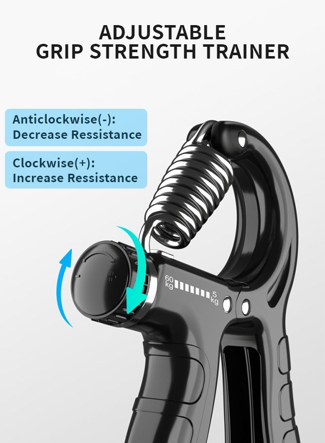 GROIC Hand Grip Strengthener 2 Pack, Grip Strength Trainer, Finger Forearm Exerciser with Counter, Adjustable Resistance Forearm Strengthener for Muscle Building and Injury Recovery  - Image 2
