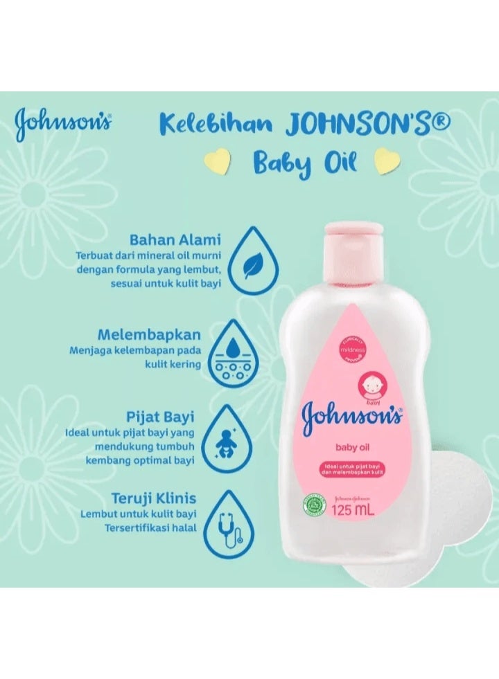Johnson's Baby Baby Oil Locks in 10x More Moisture 125 ml - Image 2
