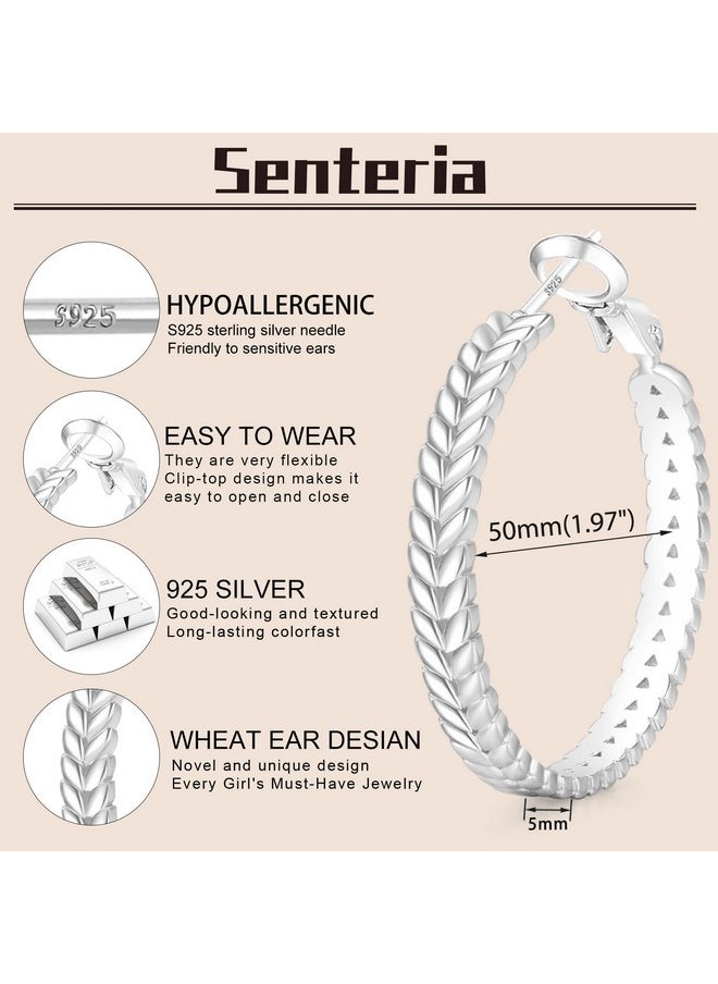 Senteria Large Sterling Silver Hoop Earrings For Women Silver Hoop Earrings Big Silver Hoop Earrings 50Mm  - Image 4