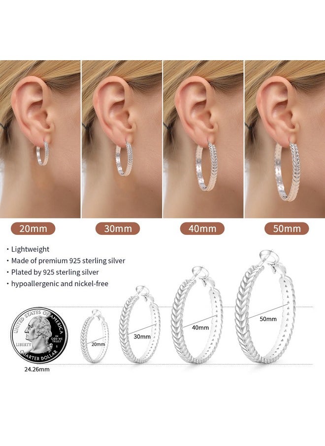 Senteria Large Sterling Silver Hoop Earrings For Women Silver Hoop Earrings Big Silver Hoop Earrings 50Mm  - Image 5