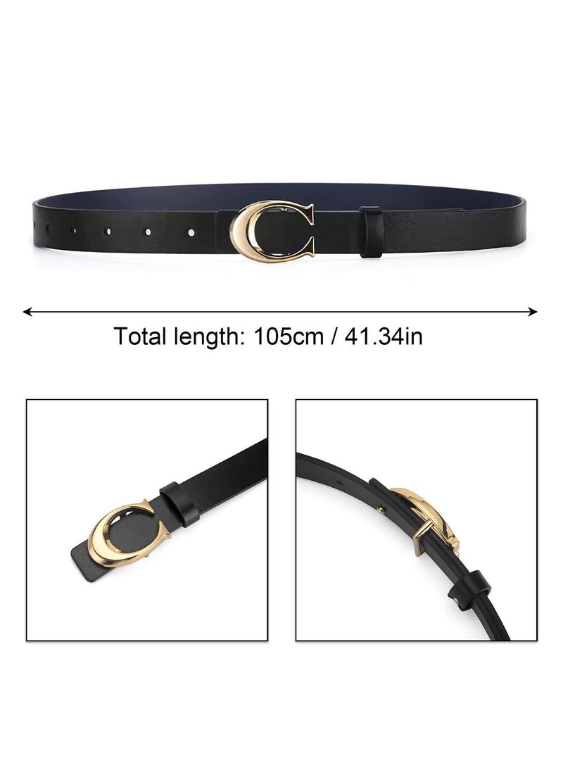 GNAFOTU New Women's Elastic Belt, Fashionable and Versatile Elastic Belt, Women's Adjustable Invisible Belt, Women's Jeans Dress Elastic Belt, Elastic Lazy Belt, 2 Pieces, 2 Colors - Image 3