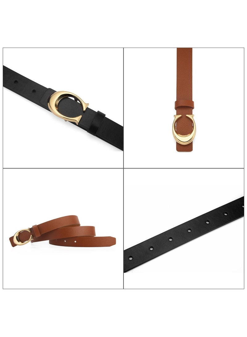 GNAFOTU New Women's Elastic Belt, Fashionable and Versatile Elastic Belt, Women's Adjustable Invisible Belt, Women's Jeans Dress Elastic Belt, Elastic Lazy Belt, 2 Pieces, 2 Colors - Image 4