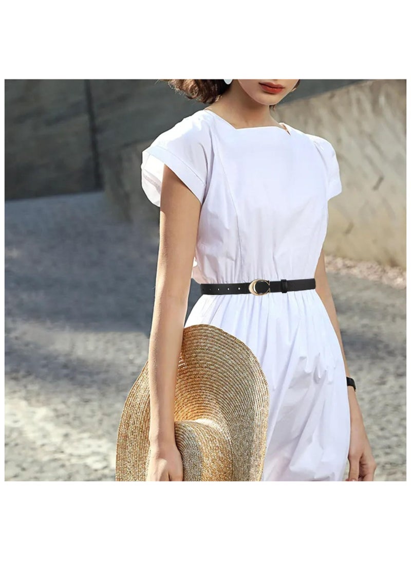 GNAFOTU New Women's Elastic Belt, Fashionable and Versatile Elastic Belt, Women's Adjustable Invisible Belt, Women's Jeans Dress Elastic Belt, Elastic Lazy Belt, 2 Pieces, 2 Colors - Image 5