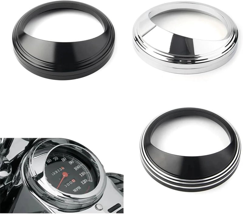 Vuzmode Chrome/Black Speedometer Trim Ring for Harley - Image 2