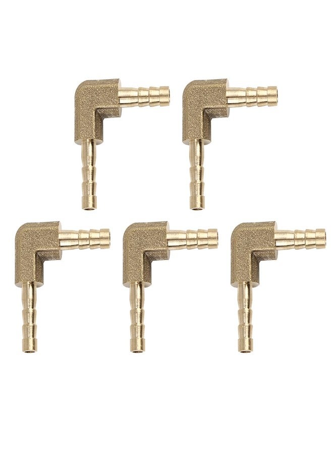 X AUTOHAUX 4mm Hose Barb Elbow 90 Degree Brass Fitting for Air Water Oil 5pcs - Image 1