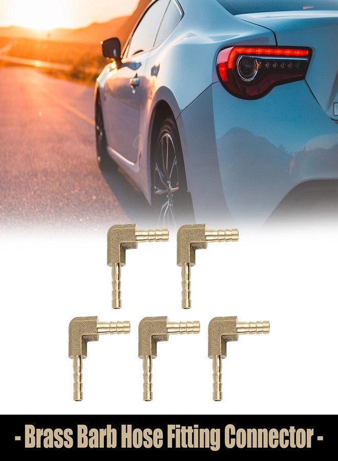 X AUTOHAUX 4mm Hose Barb Elbow 90 Degree Brass Fitting for Air Water Oil 5pcs - Image 2