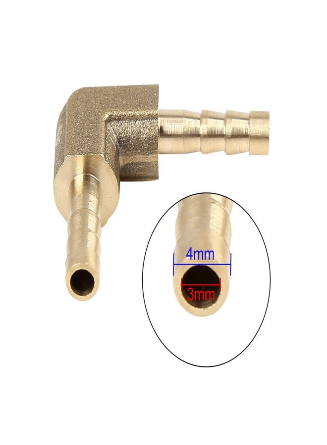 X AUTOHAUX 4mm Hose Barb Elbow 90 Degree Brass Fitting for Air Water Oil 5pcs - Image 5