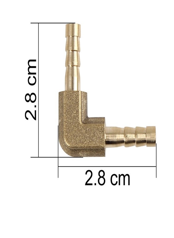 X AUTOHAUX 4mm Hose Barb Elbow 90 Degree Brass Fitting for Air Water Oil 5pcs - Image 3