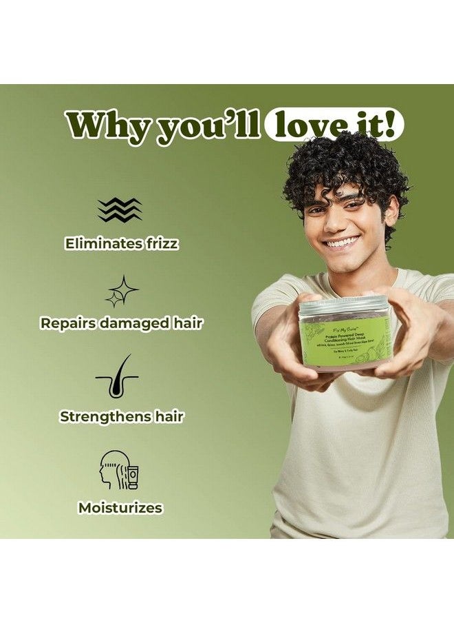 Fix My Curls Protein Powered Deep Conditioning Mask; Enriched With Quinoa Avocado Oil & Brown Algae Extract ; For Curly And Wavy Hair ;Intensive Hair Repair Damage & Antifrizz Solution (150G)  - Image 4