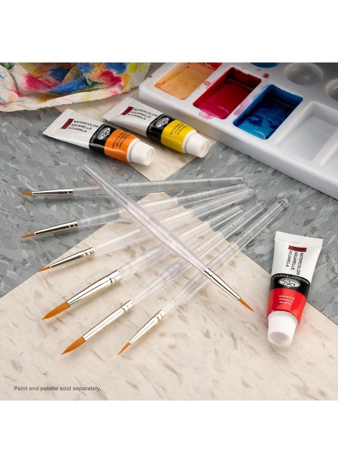 Royal & Langnickel Rset-9158 Royal Zip N' Close Gold Taklon Clear Acrylic Handle Detail Brush Set, 10.5 X 3.9 X 0.5, Multicolor, 7-Piece  - Image 4
