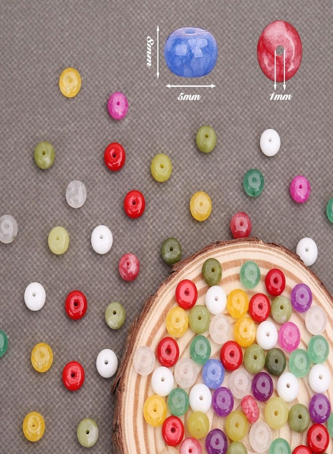 BONNY BOXX 1 Strand Natural 5 * 8mm Mulitcolor Rondelle Beads, Natural Abacus Disk Stone Beads Loose Spacer Gemstone for DIY Bracelet Necklace Jewelry Making - Image 3