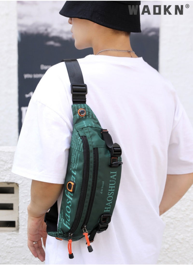 WAOKN - Compact Sling Bag for Men, Waterproof Crossbody Bag Chest Bag Shoulder Backpack with Buckle, Waist Bag Everyday Carry Bag for Travel, Work, Sport Ultralight Chest Bag Sling Backpack Business Daypacks - Image 1