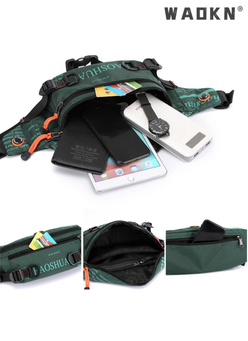 WAOKN - Compact Sling Bag for Men, Waterproof Crossbody Bag Chest Bag Shoulder Backpack with Buckle, Waist Bag Everyday Carry Bag for Travel, Work, Sport Ultralight Chest Bag Sling Backpack Business Daypacks - Image 1