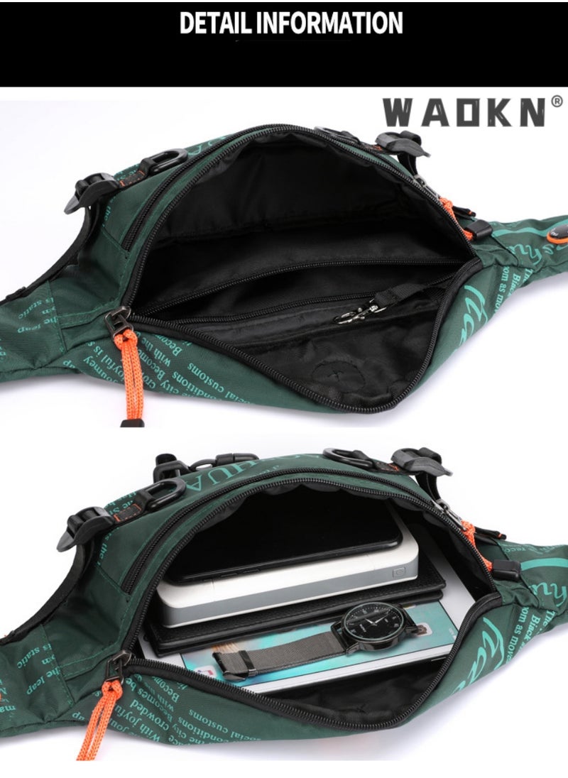WAOKN - Compact Sling Bag for Men, Waterproof Crossbody Bag Chest Bag Shoulder Backpack with Buckle, Waist Bag Everyday Carry Bag for Travel, Work, Sport Ultralight Chest Bag Sling Backpack Business Daypacks - Image 1