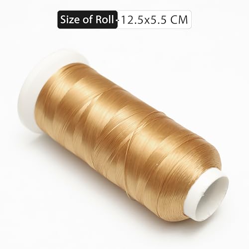 Embroiderymaterial Flat Untwisted Art Silk Thread for Japanese Style Cross-Stitch Hand Embroidery-1 Roll/2000Meter (2187 Yards) Color Old Gold - Image 3