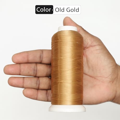 Embroiderymaterial Flat Untwisted Art Silk Thread for Japanese Style Cross-Stitch Hand Embroidery-1 Roll/2000Meter (2187 Yards) Color Old Gold - Image 5