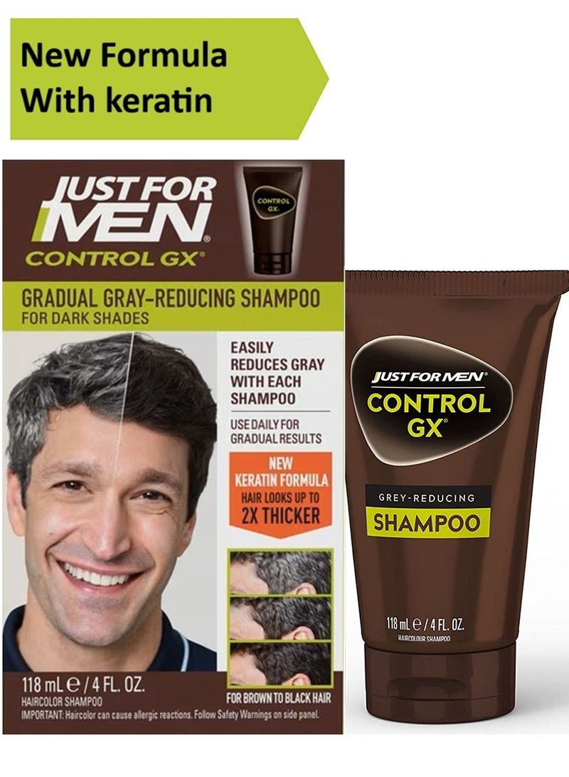 Just For Men Control GX With Keratin, Grey Reducing Shampoo, Gradually Colors Hair - Image 1