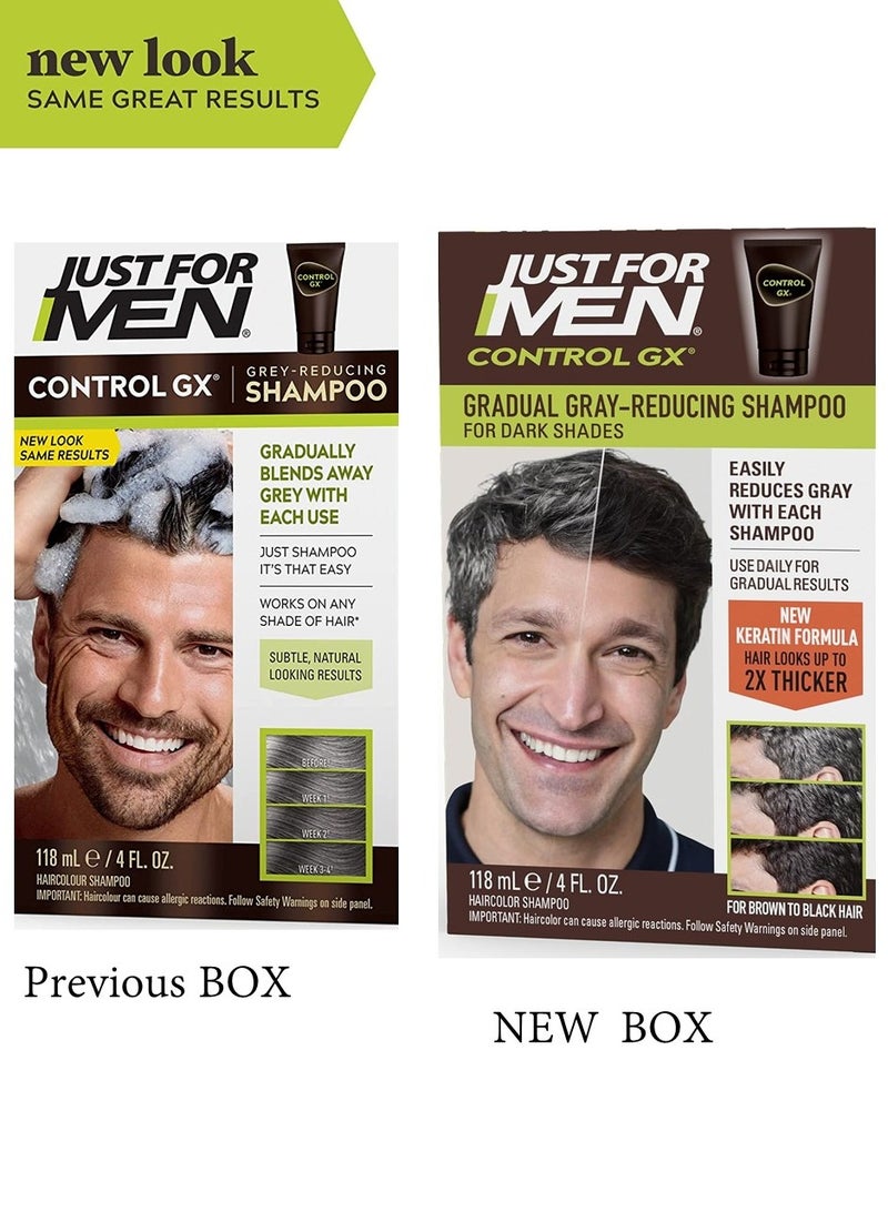 Just For Men Control GX With Keratin, Grey Reducing Shampoo, Gradually Colors Hair - Image 2
