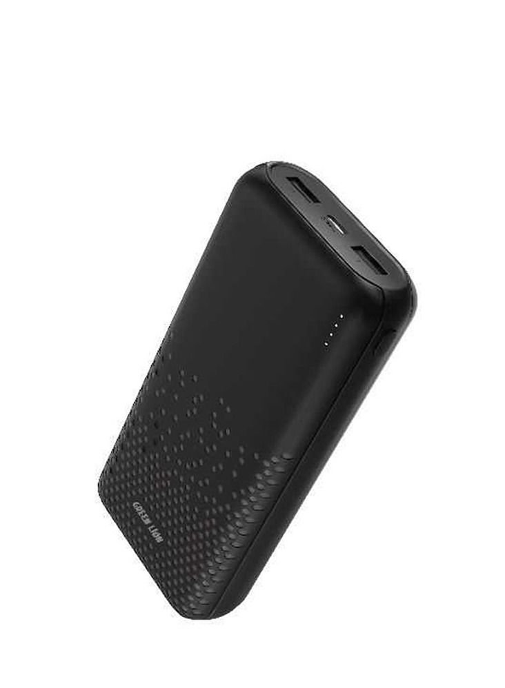 GREEN LION Rome 20000mAh Dual USB-A Power Bank / Type-C & Micro Input / Long Life Battery / Charging Protection / ABS+PC Material - Black - Image 1