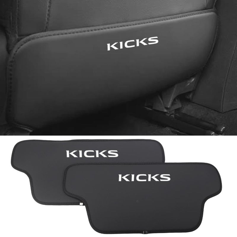 XITER 2Pcs Leather Car Seat Back Protectors Kids Kick Mats Waterproof Backseat Covers for Nissan Kicks 2018-2025 Interior Accessories (Black) - Image 1