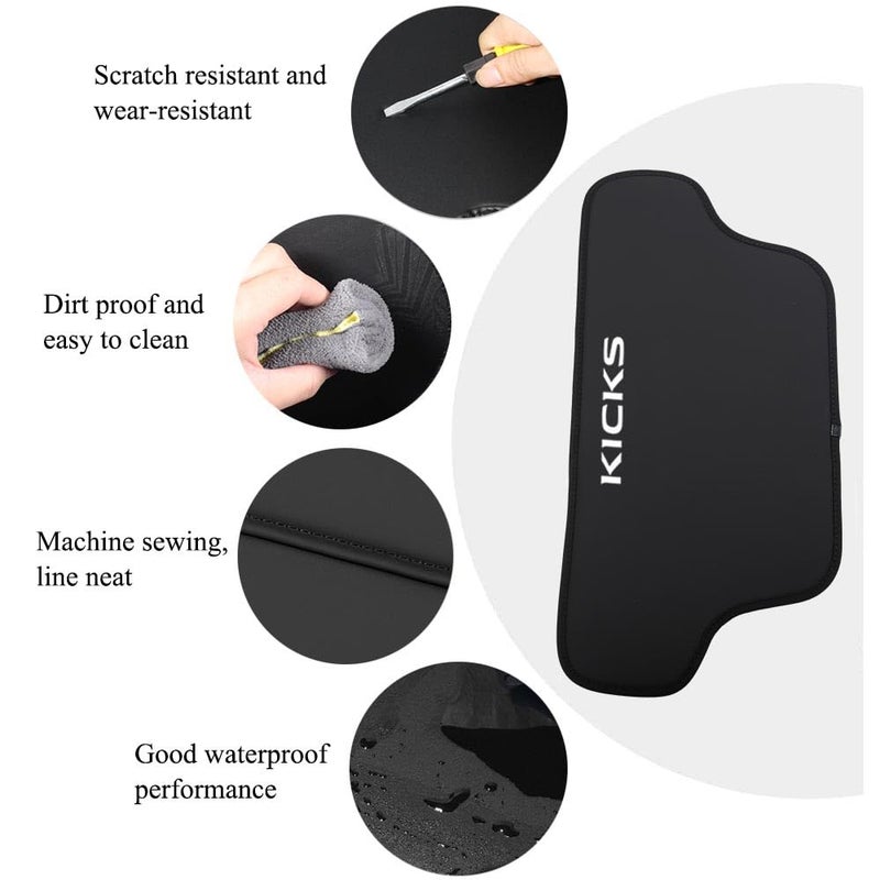 XITER 2Pcs Leather Car Seat Back Protectors Kids Kick Mats Waterproof Backseat Covers for Nissan Kicks 2018-2025 Interior Accessories (Black) - Image 4