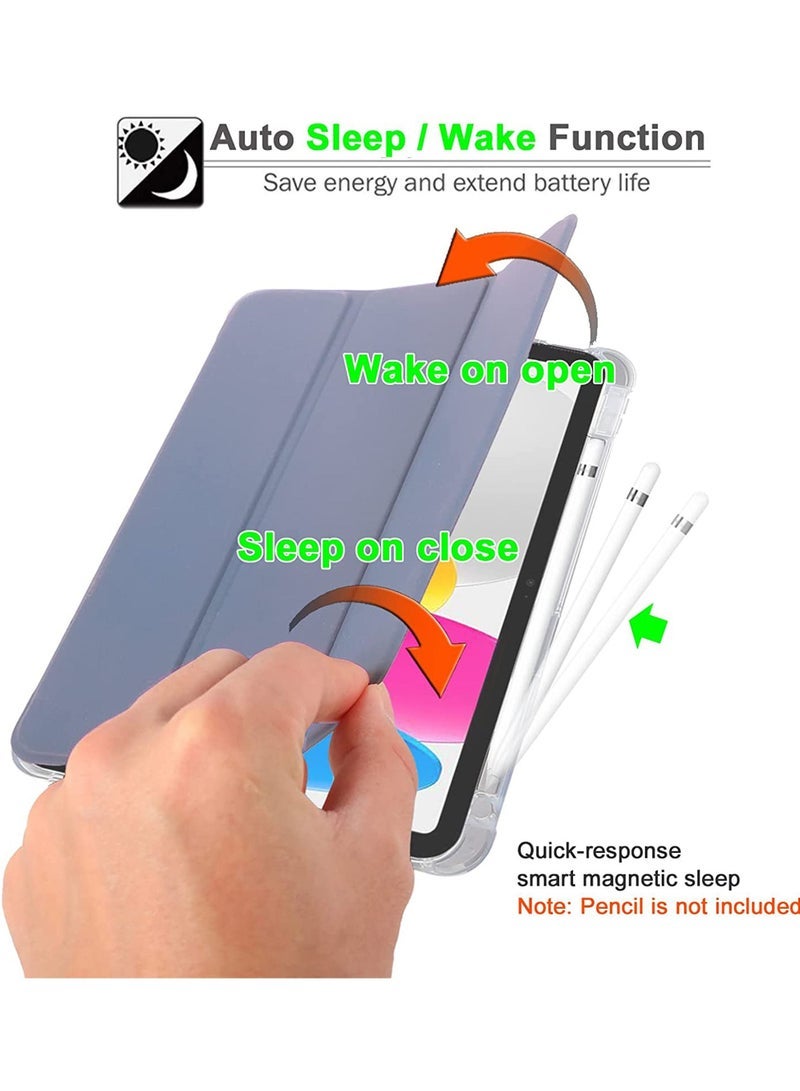 كابتن تيك جراب يناسب جهاز iPad الجديد من الجيل العاشر 10.9 بوصة 2022 جراب iPad رفيع مزود بحامل TPU وغطاء خلفي شفاف وغطاء ذكي مع 【إيقاظ / سكون تلقائي】 【واقي شاشة】 - Image 5