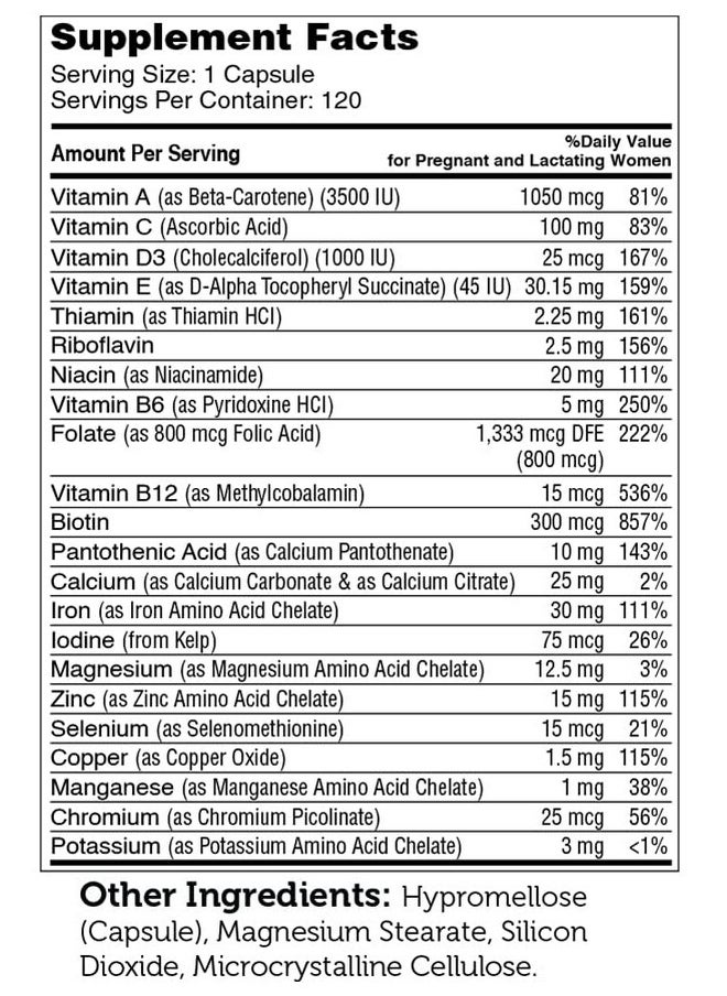 Zahler - Total One Prenatal Once Daily Prenatal Vitamins Certified Kosher 120 Capsules - Image 1