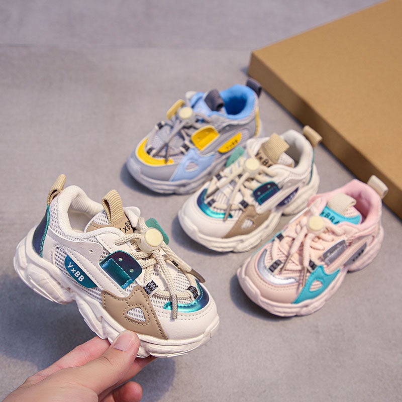 2024 Girls Breathable Mesh Sports Shoes Beige - Image 4