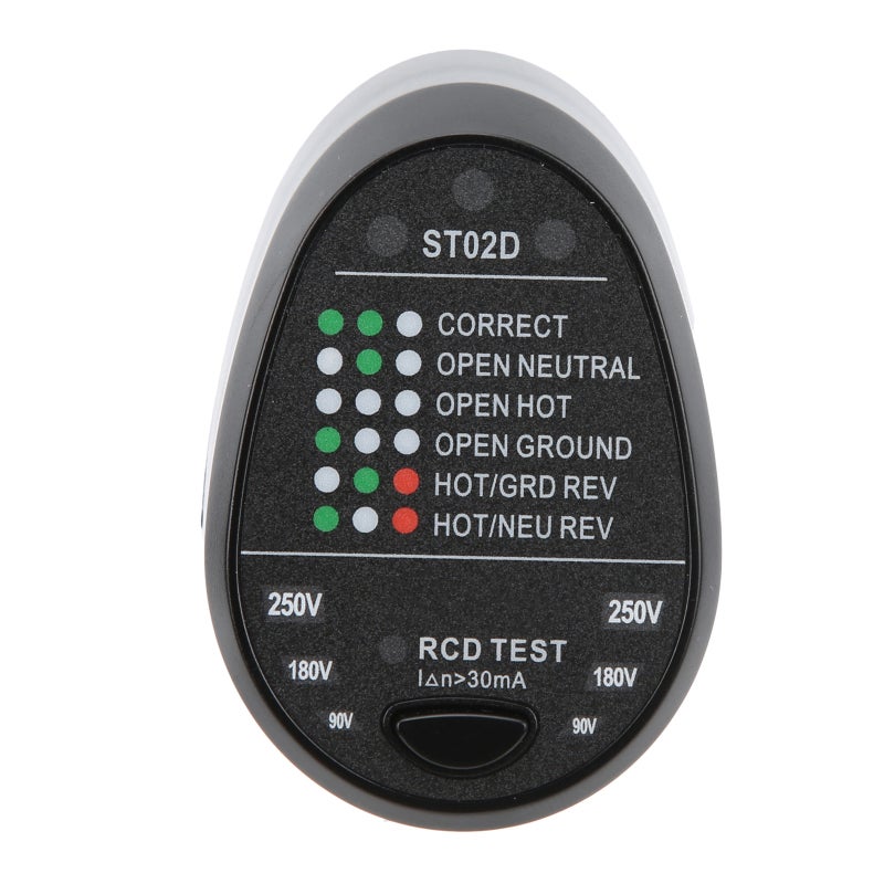 Socket Tester: Compact ABS Construction - Leakage Protection Voltage Indicator for Home Office Commercial Safety Inspection - Image 2