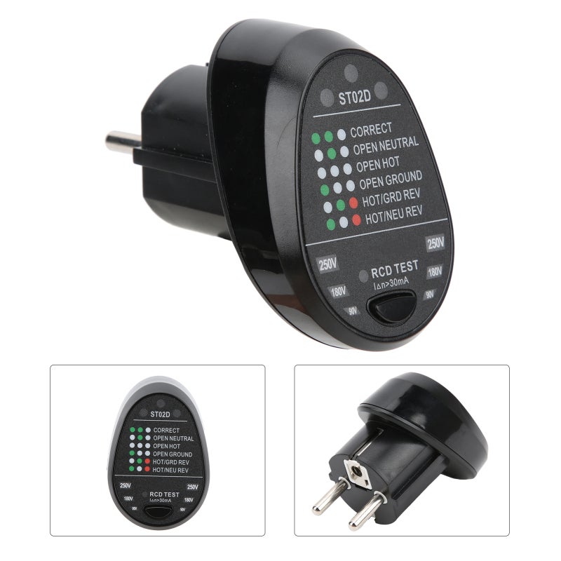 Socket Tester: Compact ABS Construction - Leakage Protection Voltage Indicator for Home Office Commercial Safety Inspection - Image 1