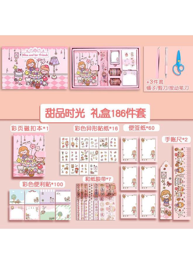Bluejw Net Red Hand Ledger Suit Cute Girl Diary Walking Stick Material Tool Material Tape Sticker Gift Box To Zhe - Image 1