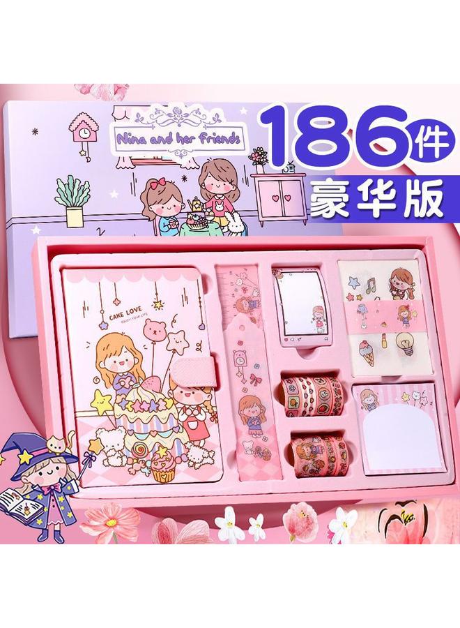 Bluejw Net Red Hand Ledger Suit Cute Girl Diary Walking Stick Material Tool Material Tape Sticker Gift Box To Zhe - Image 3