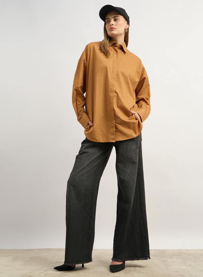 Styli Oversized Spread Collar Shirt  - Image 1