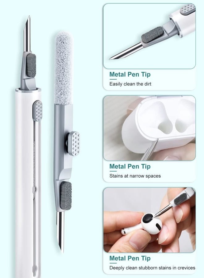 AKIKI Cleaner Kit for Airpods, Earbuds Cleaning kit for Airpods Pro 1 2 3, Phone Cleaner kit with Brush for Bluetooth Earbuds Cleaner, Wireless Earphones,iPhone,Laptop, Camera (White) - Image 4