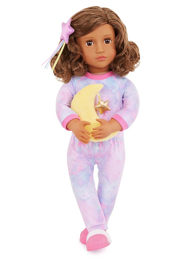 Our Generation Fashionable 18-inch Deluxe Pajama Girl Doll with Book and Accessories, Gifting Toys, Age 6+ years, Character-Luna - Image 4