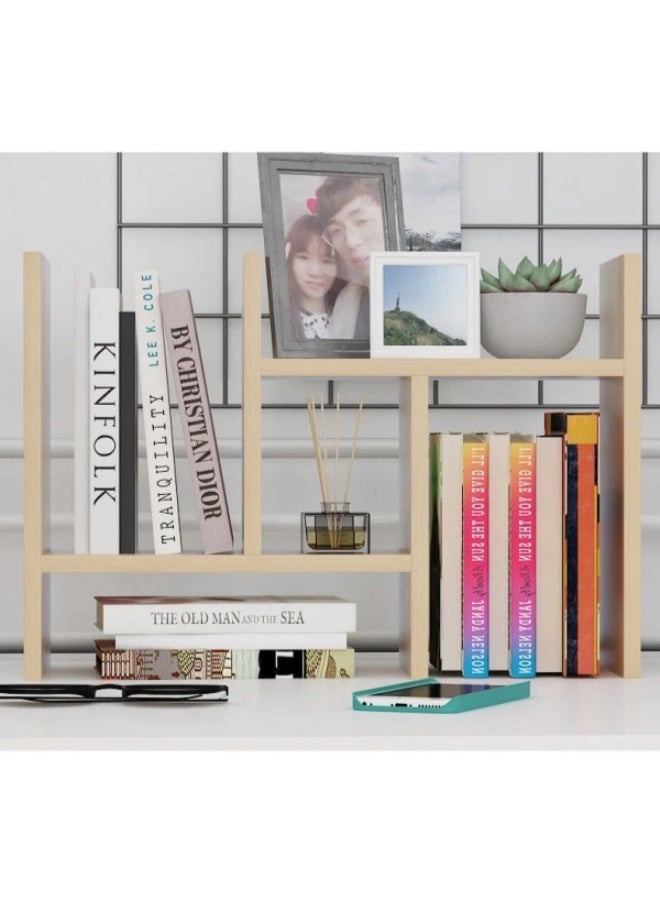 رف منظم للمطبخ قابل للتعديل من الخشب رف متعدد الأغراض على شكل حرف H للبرطمانات والأكواب وركن القهوة - تخزين موفر للمساحة - Image 2