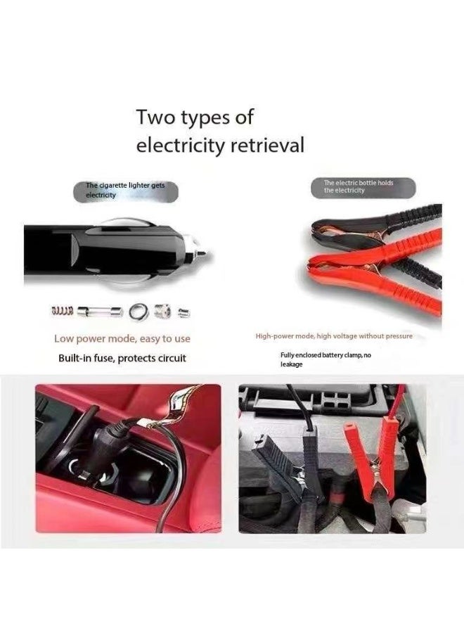 "مضخة هواء محمولة لإطارات السيارات مزودة بمقياس ضغط الهواء، ومضخة هواء 150 PSI، تتميز بأسطوانات مزدوجة شديدة التحمل مقاس 30 مم / نفخ سريع / قياس دقيق للضغط / إضاءة طوارئ / مقبض معدني، مزودة بمقياس ضغط، مناسبة لسيارات الدفع الرباعي، والمركبات الطرق الوعرة، والشاحنات، والمركبات المهنية الأخرى. " - Image 3