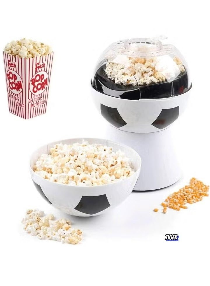 TIGER Mini Hot Air Popcorn Maker, 1200W | Fun Soccer, Basketball & Volleyball Design | Oil-Free, Healthy Snack Making | Easy to Use & Quick Popping | Perfect for Family Movie Nights, Parties & Game Events - Image 1